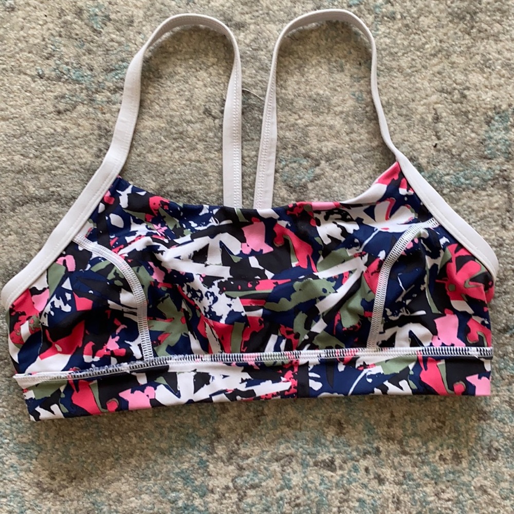 White multicolored Lululemon Sports bra size 4